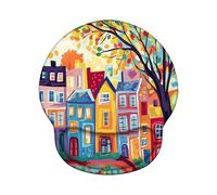 Mouse Mat with Wrist Support, Ergonomic Mouse Pad Wrist Support and Non-Slip PU Base, Durable, Washable, Gaming Mat for PC Laptop Computer Optical and Laser Mice - City Z-O40