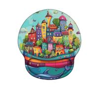 Mouse Mat with Wrist Support, Ergonomic Mouse Pad Wrist Support and Non-Slip PU Base, Durable, Washable, Gaming Mat for PC Laptop Computer Optical and Laser Mice - City Boat Z-O40