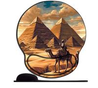 Mouse Mat with Wrist Support Pyramids and Pharaohs (3) Ergonomic Mouse Pad with Silicone Comfort Gel Gaming Mousepad with Non-Slip PU Base for Computer Laptop Office&Home