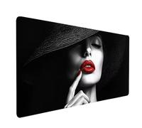 Mouse Mat Woman Gaming Mousepad Large 36 x 20 x 0.12In, Desk Mat for Wireless Mouse Keyboard Laptop, Waterproof Mousemat Lip Stitched Edges Non-Slip Rubber Base for Home Office Gaming Desk model-7827