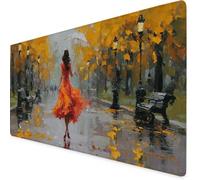 Mouse Mat Woman Mouse Pad Umbrella Gaming Desk Mat Large 1000x500x3mm, Non-Slip Rubber Base, Waterproof Surface, Stitched Edges, Pretty Mousepad for Office and Home Laptop, Desk Accessories K7-421
