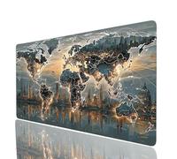 Mouse Mat World Map Large Gaming Mouse Pad 56x24x0.12In, Desk Mat Large as Mousepad for Laptop Desktop Pc Gaming Keyboard Improve Accuracy and Speed, City Mousemat for Desk Decor Gifts Model-5594