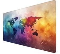 Mouse Mat World Map Mouse Pad Large 700 x 400 x 3mm Desk Mat Color Non-Slip Rubber Base, Waterproof Surface, Stitched Edges Gaming Mousepad, Home Computer Desk Accessories,Gifts for Men Y7-1280