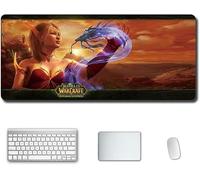 Mouse Mat World of Warcraft XXL Anime Mouse Pad, Speed Gaming Mouse Mat, Extra Large 900 x 400 x 3mm, Water-Resistant Mousepad with Non-Slip Rubber Base,Smooth Cloth Surface for computer PC, P