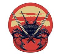 Mouse Mat Wrist Support, Ergonomic Mouse Mat with Memory Foam, Mice Pad with Anti-slip Rubber Base, Washable & Durable Surface for Computer, Laptop, Office, Home, 251 x 226 mm, Red Crab X#1780