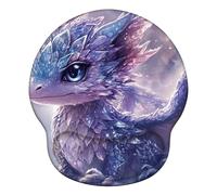 Mouse Mat Wrist Support, Ergonomic Mouse Mat with Memory Foam, Mice Pad with Anti-slip Rubber Base, Washable & Durable Surface for Computer, Laptop, Office, Home, 251 x 226 mm, Winter Dragon X#1320