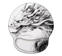 Mouse Mat Wrist Support, Ergonomic Mouse Mat with Memory Foam, Mice Pad with Anti-slip Rubber Base, Washable & Durable Surface for Computer, Laptop, Office, Home, 251x226mm, Solid Color Dragon X#680