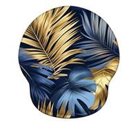 Mouse Mat Wrist Support, Ergonomic Mouse Mat with Memory Foam, Mice Pad with Anti-slip Rubber Base, Washable & Durable Surface for Computer, Office, Home, 251x226mm, Plant Tropical Leaves X#2105