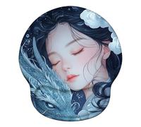 Mouse Mat Wrist Support, Ergonomic Mouse Mat with Memory Foam, Mice Pad with Anti-slip Rubber Base, Washable & Durable Surface for Computer, Laptop, Office, Home, 251 x 226 mm, Woman Dragon X#2552