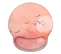 Mouse Mat Wrist Support, Ergonomic Mouse Mat with Memory Foam, Mice Pad with Anti-slip Rubber Base, Washable & Durable Surface for Computer, Laptop, Office, Home, 251 x 226 mm, Pink Sunset X#1697