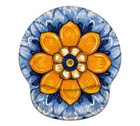 Mouse Mat Wrist Support, Ergonomic Mouse Mat with Memory Foam, Mice Pad with Anti-slip Rubber Base, Washable & Durable Surface for Computer, Laptop, Office, Home, 251 x 226 mm, Mandala Blue X#2707