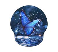 Mouse Mat Wrist Support, Gel Ergonomic Mouse Pads, Mousepad Wrist Rest with Non-Slip PU Base, Waterproof Surface Mousemat Wrist Support for Computer, Laptop, Office, Home and Travel - Butterfly Z-O113