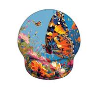 Mouse Mat Wrist Support, Gel Ergonomic Mouse Pads, Mousepad Wrist Rest with Non-Slip PU Base, Waterproof Surface Mousemat Wrist Support for Computer, Laptop, Office, Home and Travel - Butterfly Z-O113