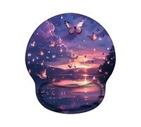 Mouse Mat Wrist Support, Gel Ergonomic Mouse Pads, Mousepad Wrist Rest with Non-Slip PU Base, Waterproof Surface Mousemat Wrist Support for Computer, Laptop, Office, Home and Travel - Butterfly Z-O113