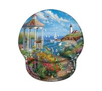 Mouse Mat Wrist Support, Gel Ergonomic Mouse Pads, Mousepad Wrist Rest with Non-Slip PU Base, Waterproof Surface Mousemat Wrist Support for Computer, Laptop, Office, Home and Travel - Boat Z-O113