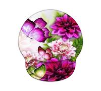 Mouse Mat Wrist Support, Gel Ergonomic Mouse Pads, Mousepad Wrist Rest with Non-Slip PU Base, Waterproof Surface Mousemat Wrist Support for Computer, Laptop, Office, Home and Travel - Butterfly Z-O113