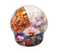 Mouse Mat Wrist Support, Gel Ergonomic Mouse Pads, Mousepad Wrist Rest with Non-Slip PU Base, Waterproof Surface Mousemat Wrist Support for Computer, Laptop, Office, Home and Travel - Butterfly Z-O113