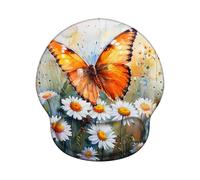 Mouse Mat Wrist Support, Gel Ergonomic Mouse Pads, Mousepad Wrist Rest with Non-Slip PU Base, Waterproof Surface Mousemat Wrist Support for Computer, Laptop, Office, Home and Travel - Butterfly Z-O113
