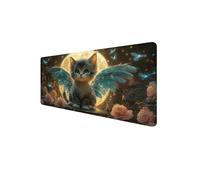 Mouse Mat XXL 1000 x 400 x 3mm, Gaming Mouse Pad Fantastic Desk Mat Stitched Edges, Mousepad Computer Mousemat Keyboard Pad for Desk Mousepad with Non-Slip Base for Office, Home, Laptop (Cat) D1-592