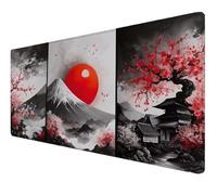 Mouse Mat XXL 1000x500x3mm Desk Mat, Gaming Mouse Pad Improved Precision And Speed Rubber Base for Stable Grip on Smooth Surfaces Non Slip, Waterproof, Tightly Stitched Durable (landscape Japan) Z-508
