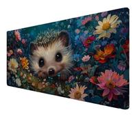 Mouse Mat XXL 1000x500x3mm Desk Mat, Gaming Mouse Pad Improved Precision And Speed Rubber Base for Stable Grip on Smooth Surfaces Non Slip, Waterproof, Tightly Stitched Durable (cute hedgehog) Z-552