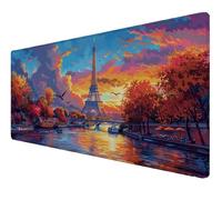 Mouse Mat XXL 1000x500x3mm Desk Mat, Gaming Mouse Pad Improved Precision And Speed Rubber Base for Stable Grip on Smooth Surfaces Non Slip, Waterproof, Tightly Stitched Durable (Paris Iron Tower) Z-8