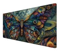 Mouse Mat XXL 1000x500x3mm Desk Mat, Gaming Mouse Pad Improved Precision And Speed Rubber Base for Stable Grip on Smooth Surfaces Non Slip, Waterproof, Tightly Stitched Durable (Retro Butterfly) Z-221