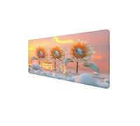 Mouse Mat XXL 1200 x 600 x 3mm, Gaming Mouse Pad Sunflower Desk Mat Stitched Edges, Mousepad Computer Mousemat Keyboard Pad for Desk Mousepad with Non-Slip Base for Office, PC, Laptop (Plant) D1-948
