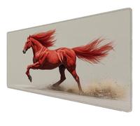 Mouse Mat XXL 1400x700x3mm Desk Mat, Gaming Mouse Pad Improved Precision And Speed Rubber Base for Stable Grip on Smooth Surfaces Non Slip, Waterproof, Tightly Stitched Durable (off white horse) Z-739