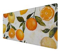 Mouse Mat XXL 1400x700x3mm Desk Mat, Gaming Mouse Pad Improved Precision And Speed Rubber Base for Stable Grip on Smooth Surfaces Non Slip, Waterproof, Tightly Stitched Durable (orange fruit) Z-131