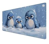 Mouse Mat XXL 1400x700x3mm Desk Mat, Gaming Mouse Pad Improved Precision And Speed Rubber Base for Stable Grip on Smooth Surfaces Non Slip, Waterproof, Tightly Stitched Durable (comics penguin) Z-679