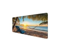 Mouse Mat XXL 1600 x 800 x 3mm, Gaming Mouse Pad Beach Desk Mat Stitched Edges, Mousepad Computer Mousemat Keyboard Pad Mousepad with Non-Slip Base for Office, PC, Home, Laptop (Coconuttree) D1-320