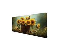 Mouse Mat XXL 1600 x 800 x 3mm, Gaming Mouse Pad Sunflower Desk Mat Stitched Edges, Mousepad Computer Mousemat Keyboard Pad Mousepad with Non-Slip Base for Office, PC, Home, Laptop (Butterfly) D1-928