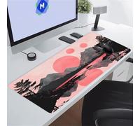 Mouse Mat XXL 23.6x15.7x0.08 inch Large Mouse Pad Extended Gaming Mousepad Non-Slip Desk Mat with Stitched Edges Big Keyboard Pad for Laptop, PC, Office, Home (Pink Full Moon)