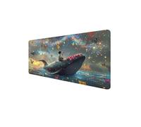 Mouse Mat XXL 600 x 300 x 3mm, Gaming Mouse Pad Whale Desk Mat Stitched Edges, Mousepad Computer Mousemat Keyboard Pad for Desk Mousepad with Non-Slip Base for Office, PC, Laptop (Butterfly) D1-378