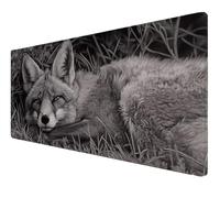 Mouse Mat XXL 600x300x3mm Desk Mat, Gaming Mouse Pad Improved Precision And Speed Rubber Base for Stable Grip on Smooth Surfaces Non Slip, Waterproof, Tightly Stitched Edges Durable (grey fox) Z-434