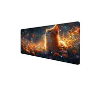 Mouse Mat XXL 700 x 300 x 3mm, Gaming Mouse Pad Butterfly Desk Mat Stitched Edges, Mousepad Computer Mousemat Keyboard Pad for Desk Mousepad with Non-Slip Base for Office, Home, Laptop (Cat) D1-246