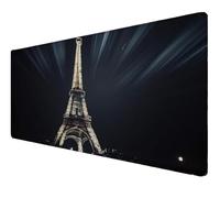 Mouse Mat XXL 700x350x3mm Desk Mat, Gaming Mouse Pad Improved Precision And Speed Rubber Base for Stable Grip on Smooth Surfaces Non Slip, Waterproof, Tightly Stitched Durable (Eiffel Tower black) Z-9