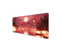 Mouse Mat XXL 800 x 400 x 3mm, Gaming Mouse Pad House Desk Mat Stitched Edges, Mousepad Computer Mousemat Keyboard Pad for Desk Mousepad with Non-Slip Base for Office, PC, Home, Laptop (Moon) D1-458