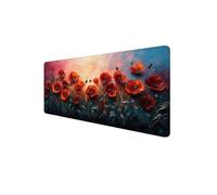 Mouse Mat XXL 800 x 400 x 3mm, Gaming Mouse Pad Paintings Desk Mat Stitched Edges, Mousepad Computer Mousemat Keyboard Pad Mousepad with Non-Slip Base for Office, PC, Home, Laptop (Opiumpoppy) D1-16