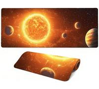 Mouse Mat XXL 800x300x3mm Earth Extra Large Mouse Mat, Desk Mat Non-Slip Rubber Base Red Large Desk Mat for Keyboard, Washable - Precision & Speed Gaming Mousepad for Office and Home YF-4138