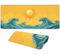 Mouse Mat XXL 800x300x3mm Sunset Extra Large Mouse Mat, Desk Mat Non-Slip Rubber Base Yellow Large Desk Mat for Keyboard, Washable - Precision & Speed Gaming Mousepad for Office and Home YF-4026