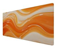 Mouse Mat XXL 800x400x3mm Desk Mat, Gaming Mouse Pad Improved Precision And Speed Rubber Base for Stable Grip on Smooth Surfaces Non Slip, Waterproof, Tightly Durable (orange color Ocean Waves) Z-120