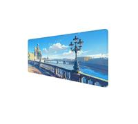 Mouse Mat XXL 900 x 500 x 3mm, Gaming Mouse Pad Bridge Desk Mat Stitched Edges, Mousepad Computer Mousemat Keyboard Pad for Desk Mousepad with Non-Slip Base for Office, PC, Home, Laptop (River) D1-940