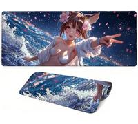 Mouse Mat XXL 900x400x3mm Beauty Extra Large Mouse Mat, Desk Mat Non-Slip Rubber Base Blue Large Desk Mat for Keyboard, Washable - Precision & Speed Gaming Mousepad for Office and Home YF-3840