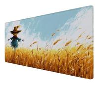 Mouse Mat XXL 900x500x3mm Desk Mat, Gaming Mouse Pad Improved Precision And Speed Rubber Base for Stable Grip on Smooth Surfaces Non Slip, Waterproof, Tightly Durable (scarecrow Wheat Field (1)) Z-154