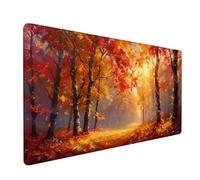 Mouse Mat Yellow Desk Mat Forest Gaming Mouse Pad 700x400x3mm, Slip Base Waterproof Surface Comfort WearResistant, Stitchededge Extended Mousemat, lmproves Speed and Precision for Office & Home XZ-975
