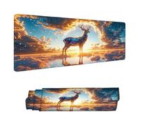 Mouse Mat Yellow Gaming Mouse Pad 500 x 250 MM XXL Extended Desk Mat, Keyboard Mousepad Deer, Water-Resistant Surface and Non-Slip Base Mousemat, for Gaming Office Desk Accessories for Men H-12586
