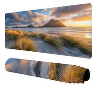 Mouse Mat Yellow Large Gaming Mouse Pad 56x24x0.12inch Mousepad Beach Desk Mat Extended Waterproof con Non-Slip Rubber Base Precision and Speed Desk Accessories for Office Gaming, Gift Women J1-542