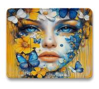 Mouse Mat, Yellow Mouse Pad, Small Mousepads Beauty, 320x260x3mm, Mousemat with Non-Slip, Desk Mat Portable for Office Laptop Working Studying, Smooth Surface Desk Accessories, Washable c0-441